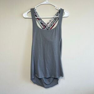 Lululemon Womens Free To Be Wild Strappy Back Athletic Tank Gray Green Size 6
